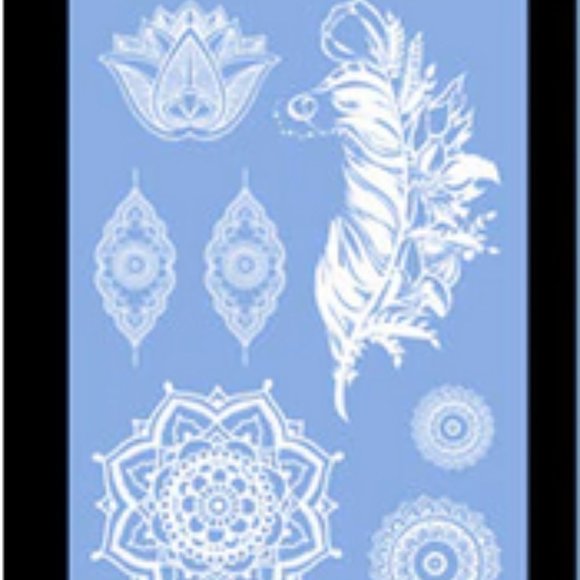 3 sheets Golden White Temporary Tattoo - Picture 3 of 15